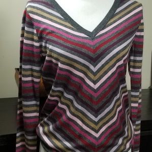 The Limited Striped Gray Wool Sweater